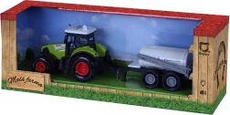 Tracteur en plastique avec sons et lumières et remorque pulvérisatrice
