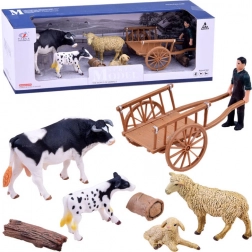 Set de figurines ferme – animaux peints à la main et fermier avec accessoires – B
