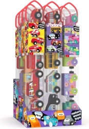 Set de petites voitures en bois dans un tube – 4 véhicules