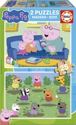 Puzzle en bois Peppa Pig – 2×25 pièces