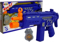 Set de police pistolet et badge bleu marine effets sonores et lumineux 37 cm