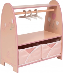 Portant de dressing en bois pour vêtements de poupées TULIPE