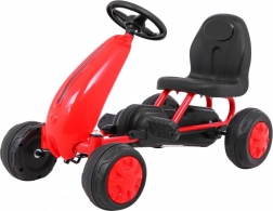 Kart à pédales pour enfants avec transmission par chaîne et roues en gomme – Rouge