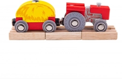Bigjigs Rail tracteur rouge avec remorque à ridelles