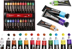 Set de peintures acryliques en tubes – 24 couleurs