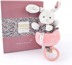Coffret cadeau Doudou – lapin en peluche rose avec mélodie 20 cm