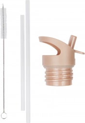 A Little Lovely Company set de bouchon, goupillon et paille pour bouteille isotherme 350 ml – Arc-en-ciel