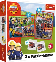 Puzzle 2-en-1 Sam le Pompier avec jeu mémo