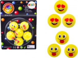 Ensemble de 6 balles rebondissantes Emoji jaunes