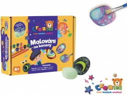 Kit de peinture sur galets phosphorescents avec peintures et pinceaux CREATED