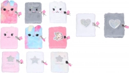 Journal intime avec cadenas, couverture en peluche, 10,5 × 15 cm, 70 pages blanches