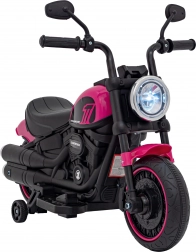 Moto électrique pour enfants Chopper Faster avec radio FM, panneau audio et LED – Rose