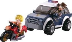 Sluban police 4x4 tout-terrain et voleur à moto