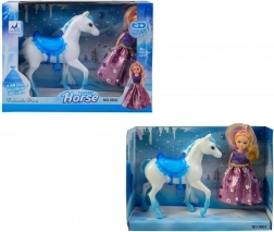 Poupée avec cheval 15 cm