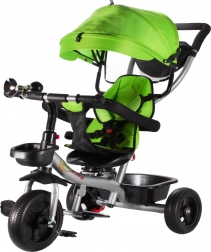 Tricycle pour enfant avec siège pivotant et capote, vert