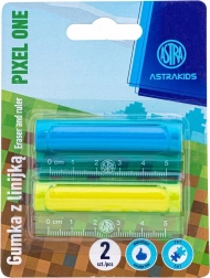 ASTRA règle avec gomme 2-en-1 Pixel One 5 cm (2 pcs)
