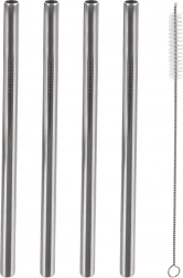 Pailles en acier inoxydable avec goupillon 21,5 cm – lot de 5 pièces