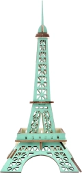 Puzzle 3D en bois Tour Eiffel turquoise