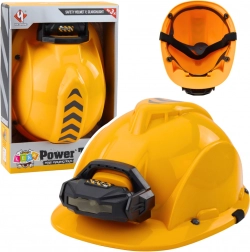 Casque de chantier pour enfants avec lampe et sangle menton réglable jaune