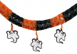 Guirlande en papier d’Halloween avec fantômes 3 m