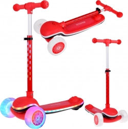 Trottinette d’équilibre pour enfants à trois roues avec LED et musique – Rouge
