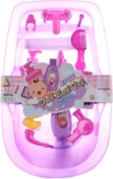 Baignoire en plastique pour poupées avec accessoires (39 × 24,5 × 8 cm)