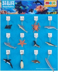 Présentoir Mojo avec 36 porte-clés – monde marin