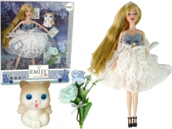 poupée Emily avec chaton et fleurs