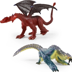 Set de dragons en plastique 12 cm – 2 figurines