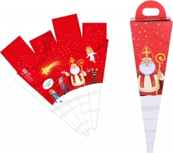 Cornet Saint-Nicolas rouge 50 cm