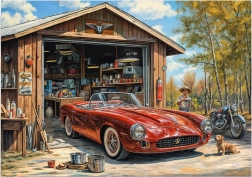 Puzzle Jaguar dans le garage 300 pièces XL
