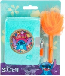 journal en peluche disney stitch avec cadenas et stylo duveteux