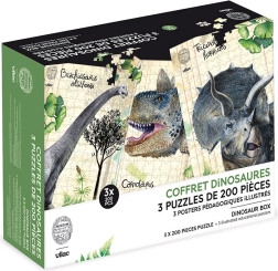 Vilac ensemble de trois puzzles avec dinosaures