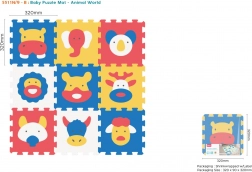 Tapis puzzle en mousse avec animaux, 9 pièces, EVA, dès 10 mois, assemblage de formes 3D