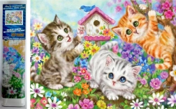 Peinture diamant Partie de chats 30x40 cm