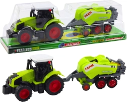 Tracteur vert avec presse à foin – set de ferme pour enfants