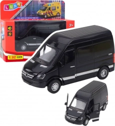 Fourgonnette en métal avec lumières et sons – noire