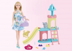 Poupée avec animaux 30 cm