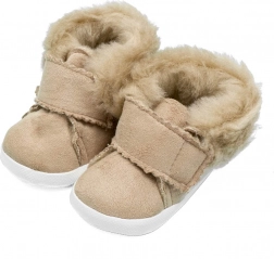 Chaussons d’hiver pour bébé NEW BABY en suédine, marron clair (0–3 mois)