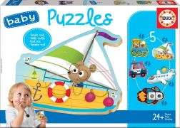 Baby puzzle Animaux dans les moyens de transport 5 en 1