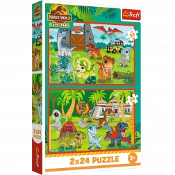 Puzzle 2x24 Petits dinosaures Universal Jurassic World Trefl