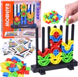 Insert géométrique coloré Montessori sur tiges avec cartes de modèles