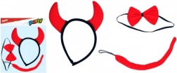 Set de carnaval diable pour enfants – serre-tête à cornes, queue et nœud papillon