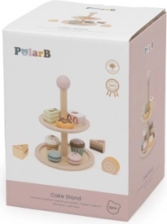 Présentoir à étages en bois avec petits gâteaux