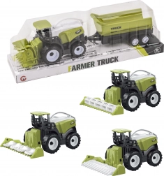 Moissonneuse avec remorque