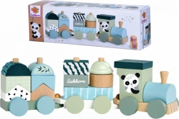 Train en bois avec blocs EICHHORN Panda, 16 pièces