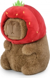 capybara en peluche avec bonnet fraise 20 cm