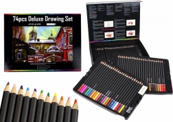 Set de dessin dans une boîte magnétique, 74 pièces
