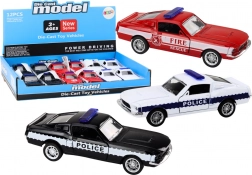 Voiture de police et de pompiers en métal 1:32 avec propulsion à friction