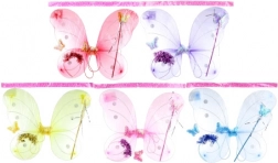 Ailes de papillon scintillantes – ensemble avec serre-tête et baguette